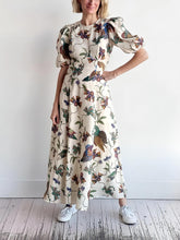 Effortless Artistic Bird Print Bodycon Dress